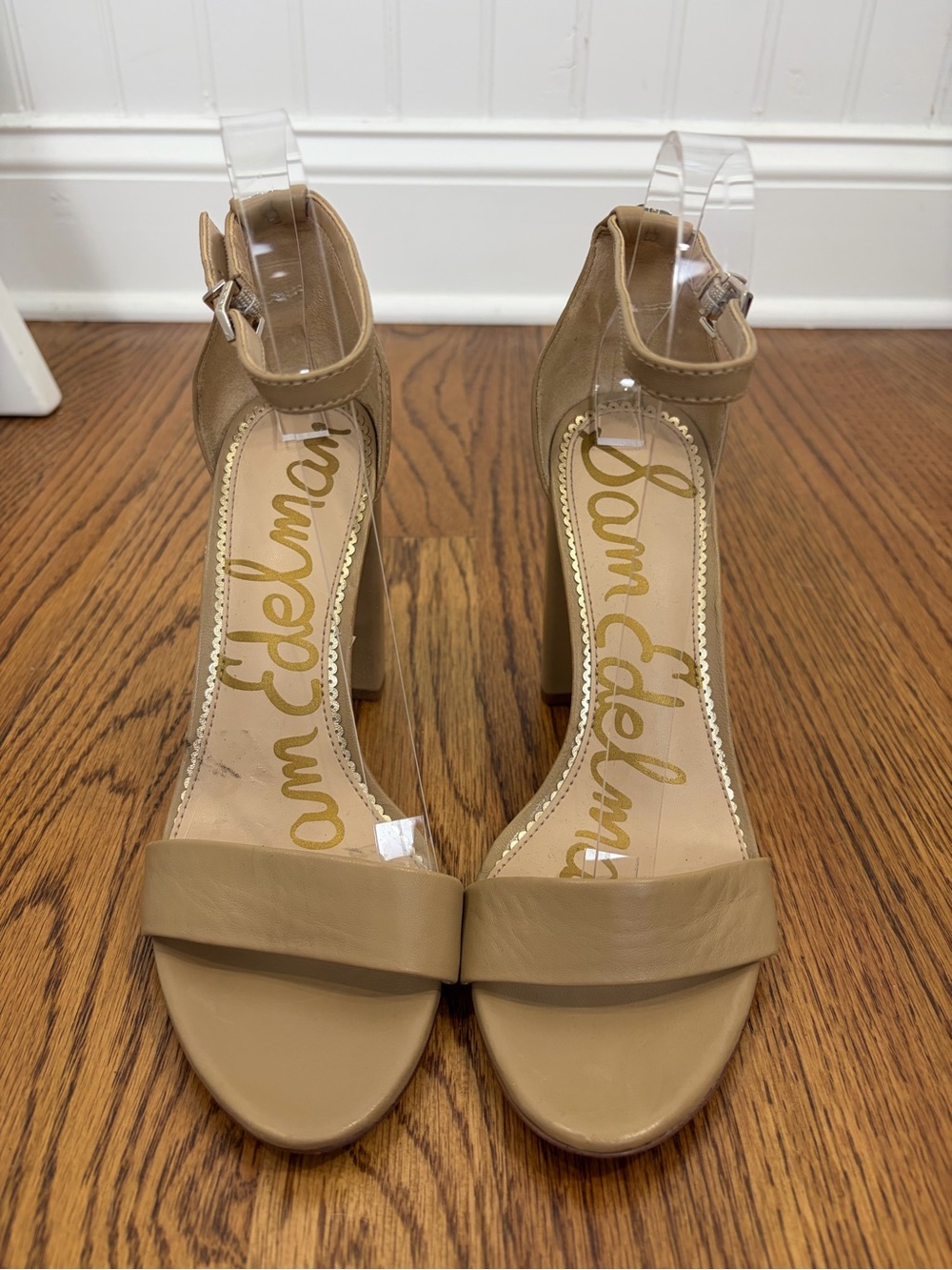 Sam Edelman 4" Yaro Nude Neutral Ankle-Strap Block Heel Sandal (7.5) - Picture 5 of 9